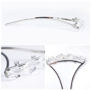 NISHIORI 【10%OFFクーポン配布中】【在庫処分】高級 かんざし 簪花しおり バチ型 髪飾り 着物 クリアー ピンク 化粧箱プレゼント 78093